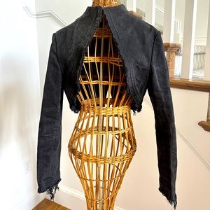 Yohji Yamamoto black denim bolero jacket